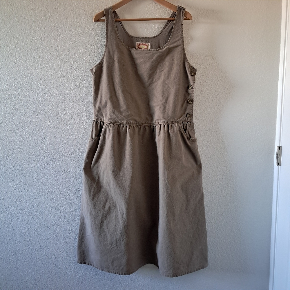 Vintage Banana Republic Jumper Dress Size 12 Khaki Safari School Teacher